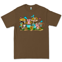 Cacao farm cute animals with sunflower coffee cups Premium Tee - NancyCooperArtShop