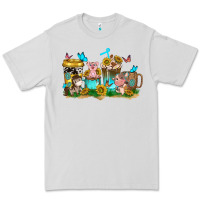 Dove Grey farm cute animals with sunflower coffee cups Premium Tee - NancyCooperArtShop