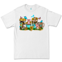 White farm cute animals with sunflower coffee cups Premium Tee - NancyCooperArtShop