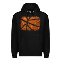 Black Basketball leopard glitter background Premium Hoodie - HowdyJamesFarm