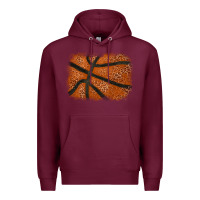 Burgundy Basketball leopard glitter background Premium Hoodie - HowdyJamesFarm