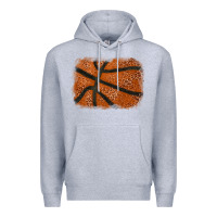 Heather Grey Basketball leopard glitter background Premium Hoodie - HowdyJamesFarm