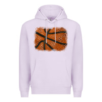 Lilac Basketball leopard glitter background Premium Hoodie - HowdyJamesFarm