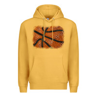 Mustard Basketball leopard glitter background Premium Hoodie - HowdyJamesFarm
