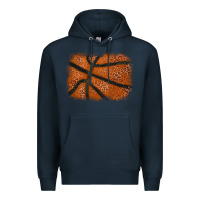 Navy Basketball leopard glitter background Premium Hoodie - HowdyJamesFarm