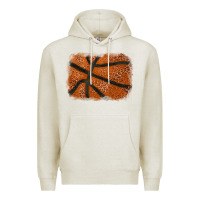 Oatmeal Heather Basketball leopard glitter background Premium Hoodie - HowdyJamesFarm