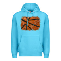 Ocean Blue Basketball leopard glitter background Premium Hoodie - HowdyJamesFarm
