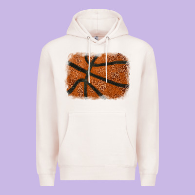 Basketball Leopard Glitter Background Premium Hoodie Designed By Howdyjamesfarm