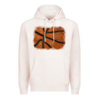 Pale Pink Basketball leopard glitter background Premium Hoodie - HowdyJamesFarm