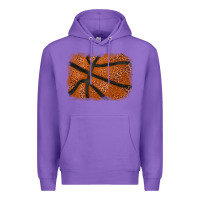 Purple Basketball leopard glitter background Premium Hoodie - HowdyJamesFarm
