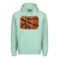Seafoam Basketball leopard glitter background Premium Hoodie - HowdyJamesFarm