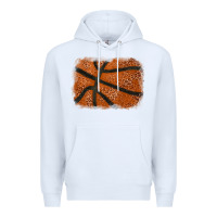 White Basketball leopard glitter background Premium Hoodie - HowdyJamesFarm