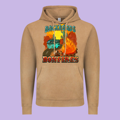 Backroads And Bonfire Vintage Hoodie Designed By Nancycooperartshop