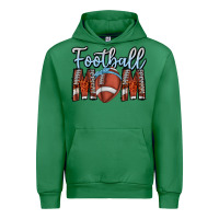 Emerald Football Mom Urban Hoodie - CowhideDigitalArt