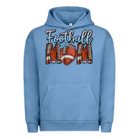 Pigment Pebble Blue Football Mom Urban Hoodie - CowhideDigitalArt