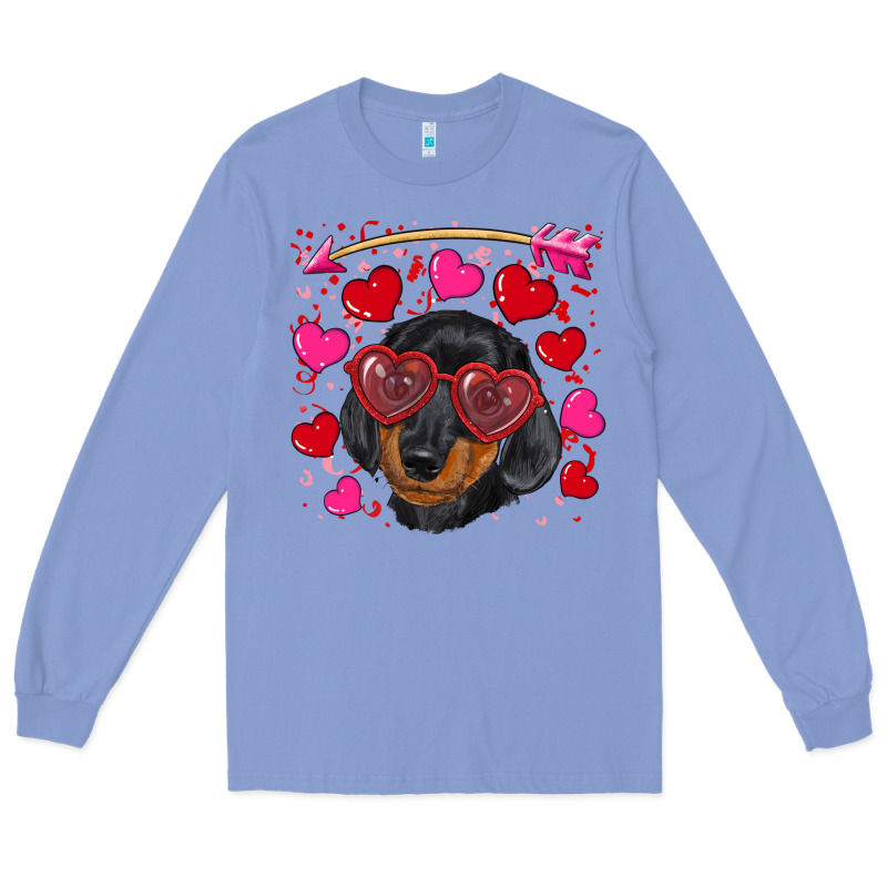 Valentine's Day  Dachshund Puppy Long Sleeve Tee by RanaPortraitStore | Teevron