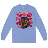 Colony Blue valentine's day  dachshund puppy Long Sleeve Tee - RanaPortraitStore