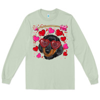 Matcha valentine's day  dachshund puppy Long Sleeve Tee - RanaPortraitStore