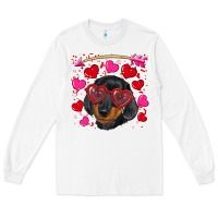 White valentine's day  dachshund puppy Long Sleeve Tee - RanaPortraitStore