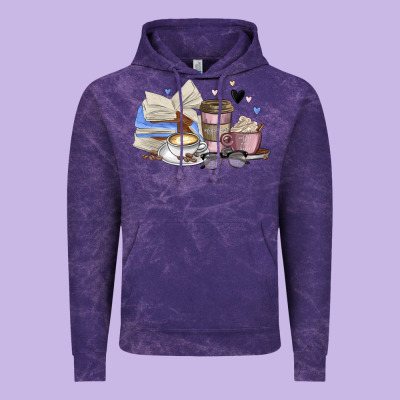 Coffee And Books Vintage Hoodie Designed By Maliassmallbusiness