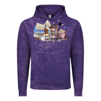Cloud Purple coffee and books Vintage Hoodie - MaliasSmallBusiness