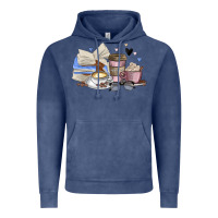 Vintage Denim coffee and books Vintage Hoodie - MaliasSmallBusiness