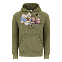 Vintage Olive coffee and books Vintage Hoodie - MaliasSmallBusiness