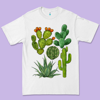 Watercolor Cactus Bundle Preview Premium Tee Designed By Barkaloodesign