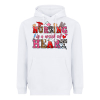 White nursing is a work of heart Heavyweight Hoodie - OliviaCreatesArt