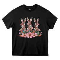 Black rabbits with blossom flower Heavy Core Tee - Artiststas