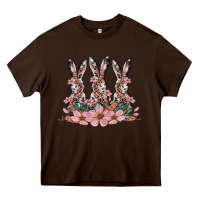 Chocolate Brown rabbits with blossom flower Heavy Core Tee - Artiststas