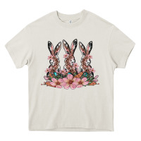 Cream rabbits with blossom flower Heavy Core Tee - Artiststas