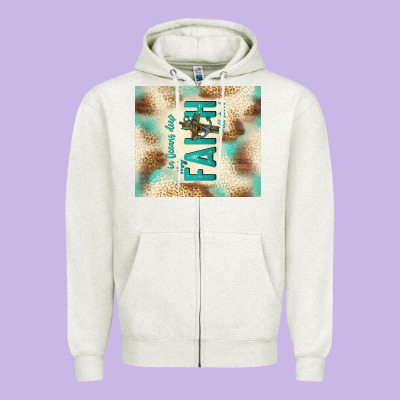 Faith With Cross Zipper Hoodie Designed By Tumblerdesignbyshophia