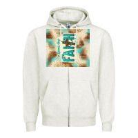 Oatmeal Heather faith with cross Zipper Hoodie - TumblerDesignByShophia