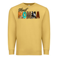 Antique Gold Blessed Momma Premium Sweatshirt - CowCowDesign