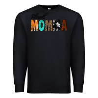 Black Blessed Momma Premium Sweatshirt - CowCowDesign