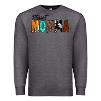 Charcoal Heather Blessed Momma Premium Sweatshirt - CowCowDesign