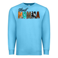 Ocean Blue Blessed Momma Premium Sweatshirt - CowCowDesign