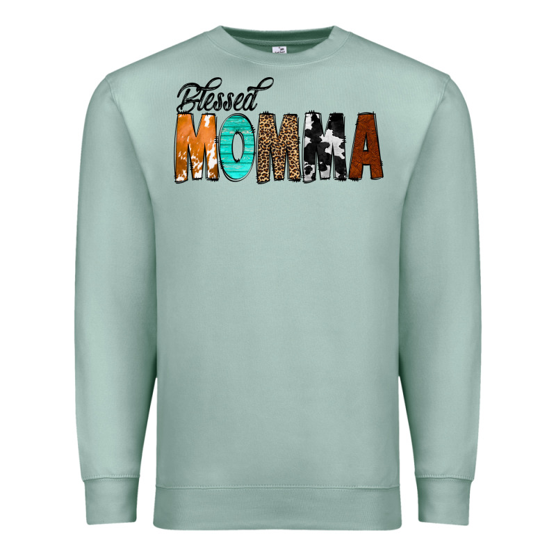 Blessed Momma Premium Sweatshirt by CowCowDesign | Teevron