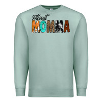 Seafoam Blessed Momma Premium Sweatshirt - CowCowDesign