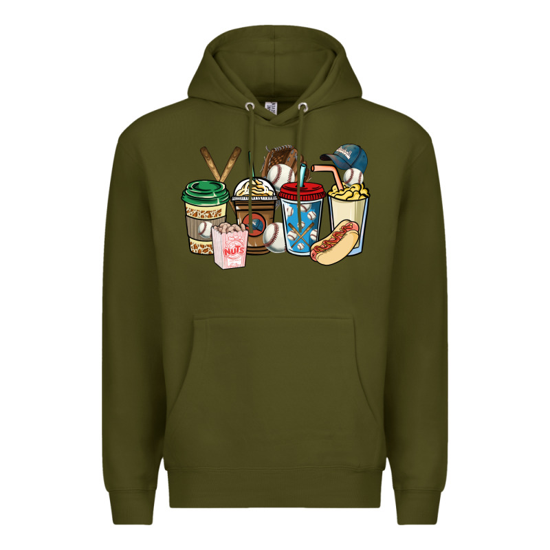 Baseball Coffee Cups Premium Hoodie by HowdyJamesFarm | Teevron