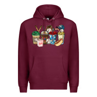 Burgundy Baseball coffee cups Premium Hoodie - HowdyJamesFarm