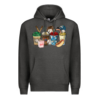 Charcoal Heather Baseball coffee cups Premium Hoodie - HowdyJamesFarm
