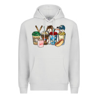 Dove Grey Baseball coffee cups Premium Hoodie - HowdyJamesFarm