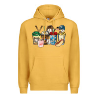 Mustard Baseball coffee cups Premium Hoodie - HowdyJamesFarm