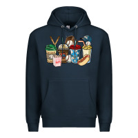 Navy Baseball coffee cups Premium Hoodie - HowdyJamesFarm