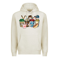 Oatmeal Heather Baseball coffee cups Premium Hoodie - HowdyJamesFarm