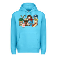 Ocean Blue Baseball coffee cups Premium Hoodie - HowdyJamesFarm