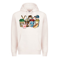 Pale Pink Baseball coffee cups Premium Hoodie - HowdyJamesFarm