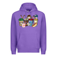 Purple Baseball coffee cups Premium Hoodie - HowdyJamesFarm